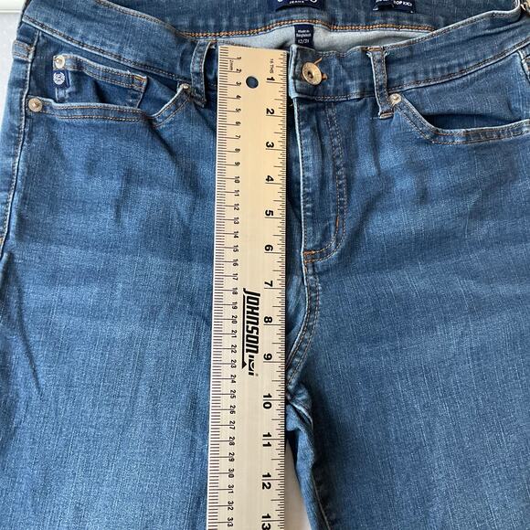 Chaps Midrise Crop Kick Women Waxed Denim Straight Leg Jeans Size 12, Blue - Picture 4 of 12